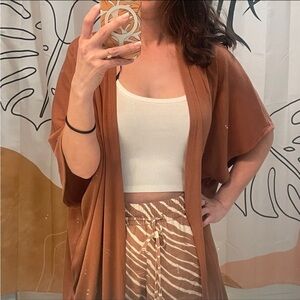 Forever 21 Rust Brown Kimono Cardigan Cover Up